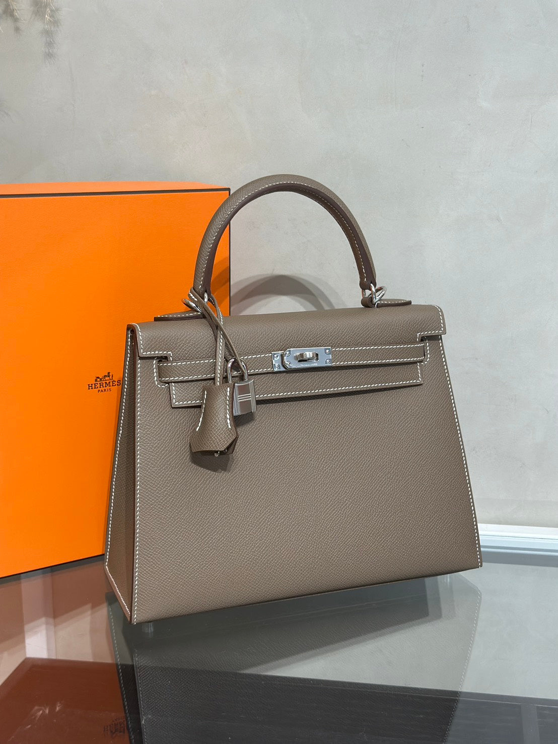 HERMES Kelly 25 - Etopue 18 大象灰銀 G