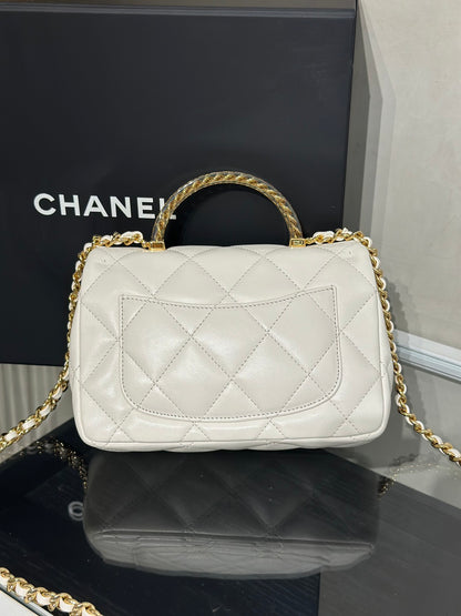CHANEL 24S壓克力手提Mini CF20 - 白金