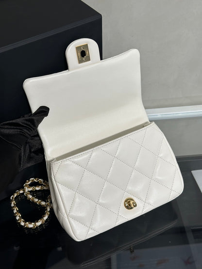 CHANEL 24S壓克力手提Mini CF20 - 白金
