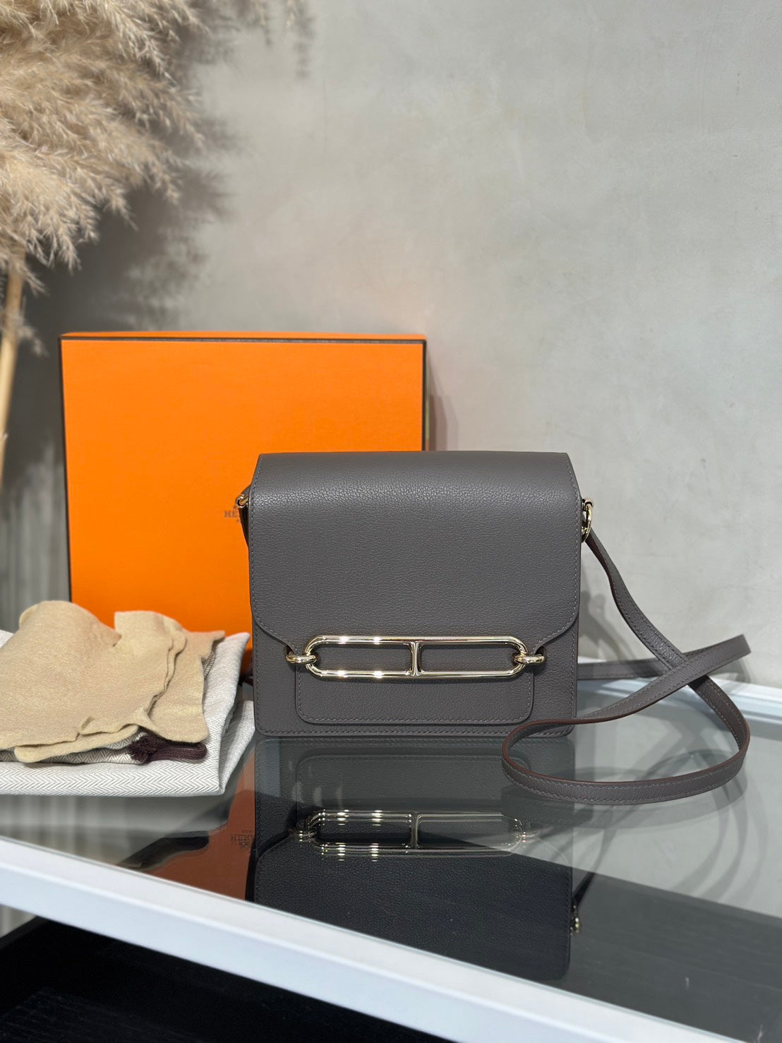HERMES Mini Roulis - Etain 8F 錫器灰香檳金 Z