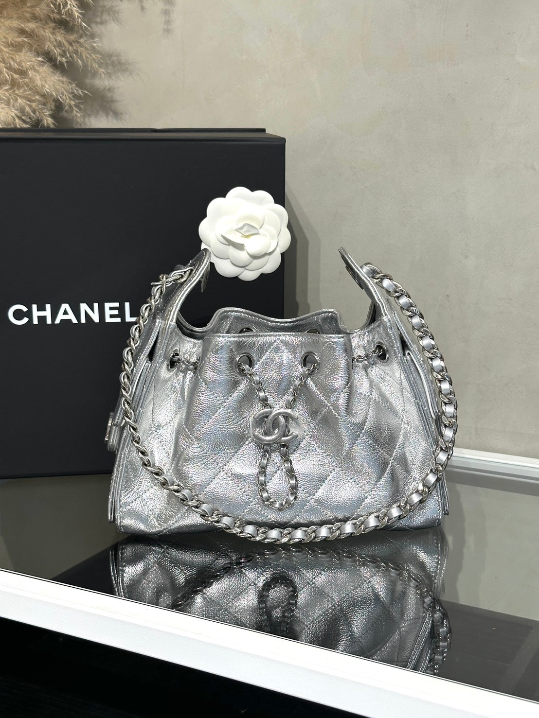 CHANEL 25 Mini Hobo Bag - 銀