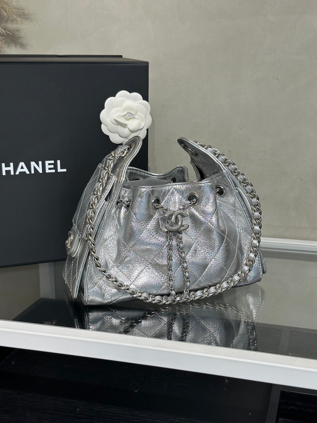 CHANEL 25 Mini Hobo Bag - 銀