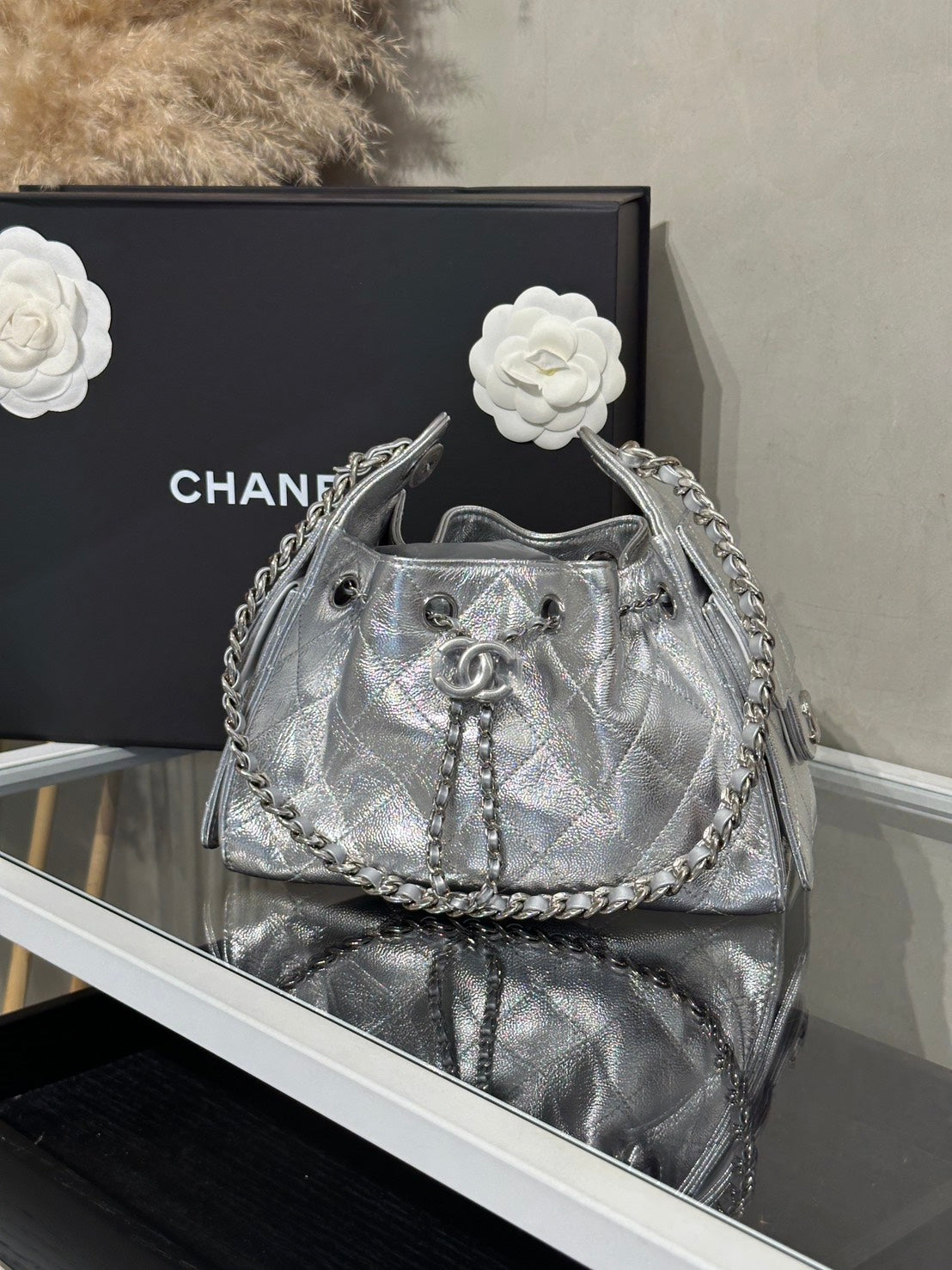 CHANEL 25 Mini Hobo Bag - 銀
