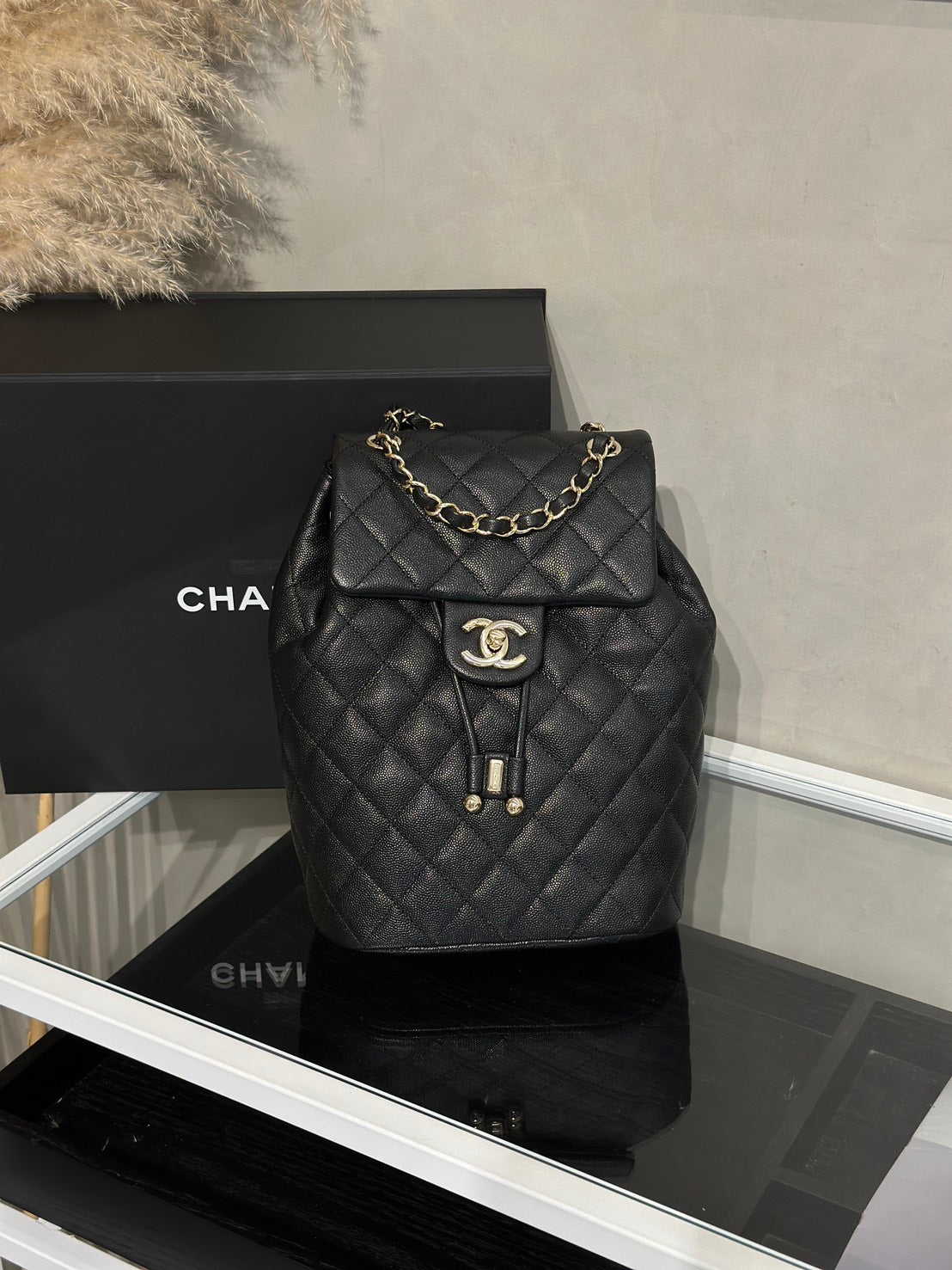 CHANEL 薩爾茨堡雙肩包 - 中號黑金
