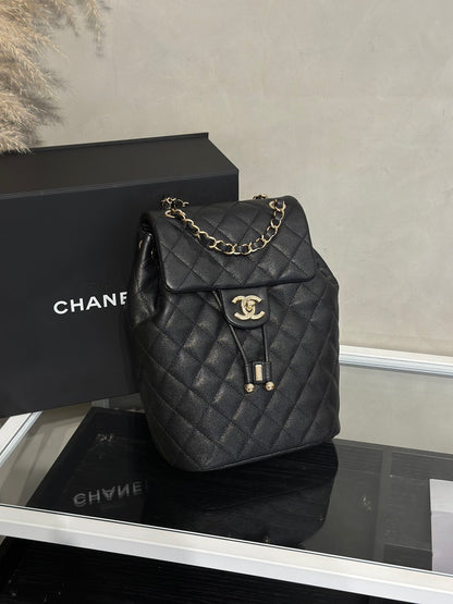 CHANEL 薩爾茨堡雙肩包 - 中號黑金
