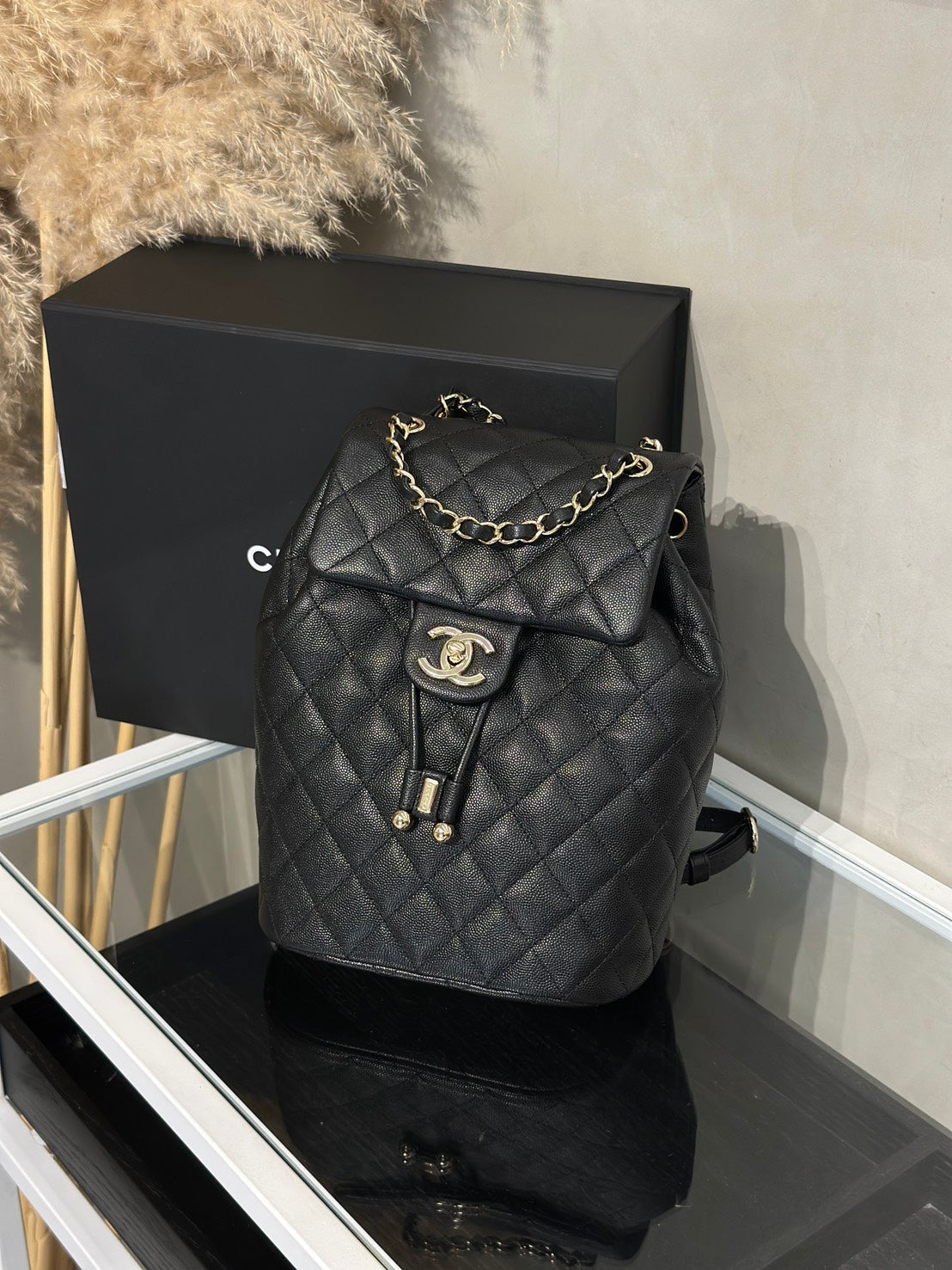 CHANEL 薩爾茨堡雙肩包 - 中號黑金