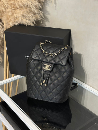 CHANEL 薩爾茨堡雙肩包 - 中號黑金