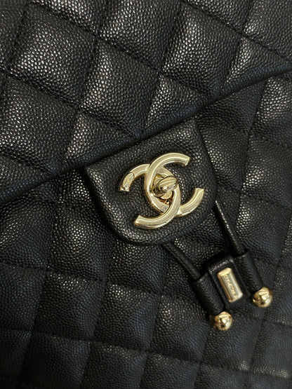 CHANEL 薩爾茨堡雙肩包 - 中號黑金