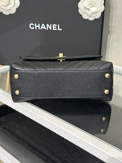 CHANEL Coco Handle V紋 -  小號黑金26開