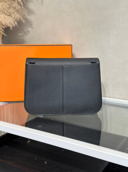 HERMES Halzan 25 - Noir 黑銀 W