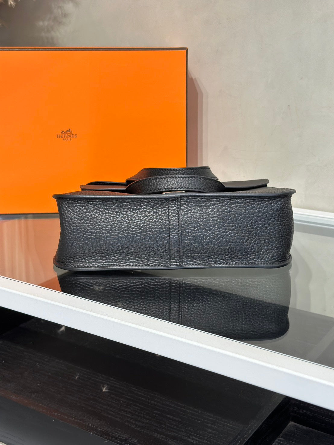 HERMES Halzan 25 - Noir 黑銀 W