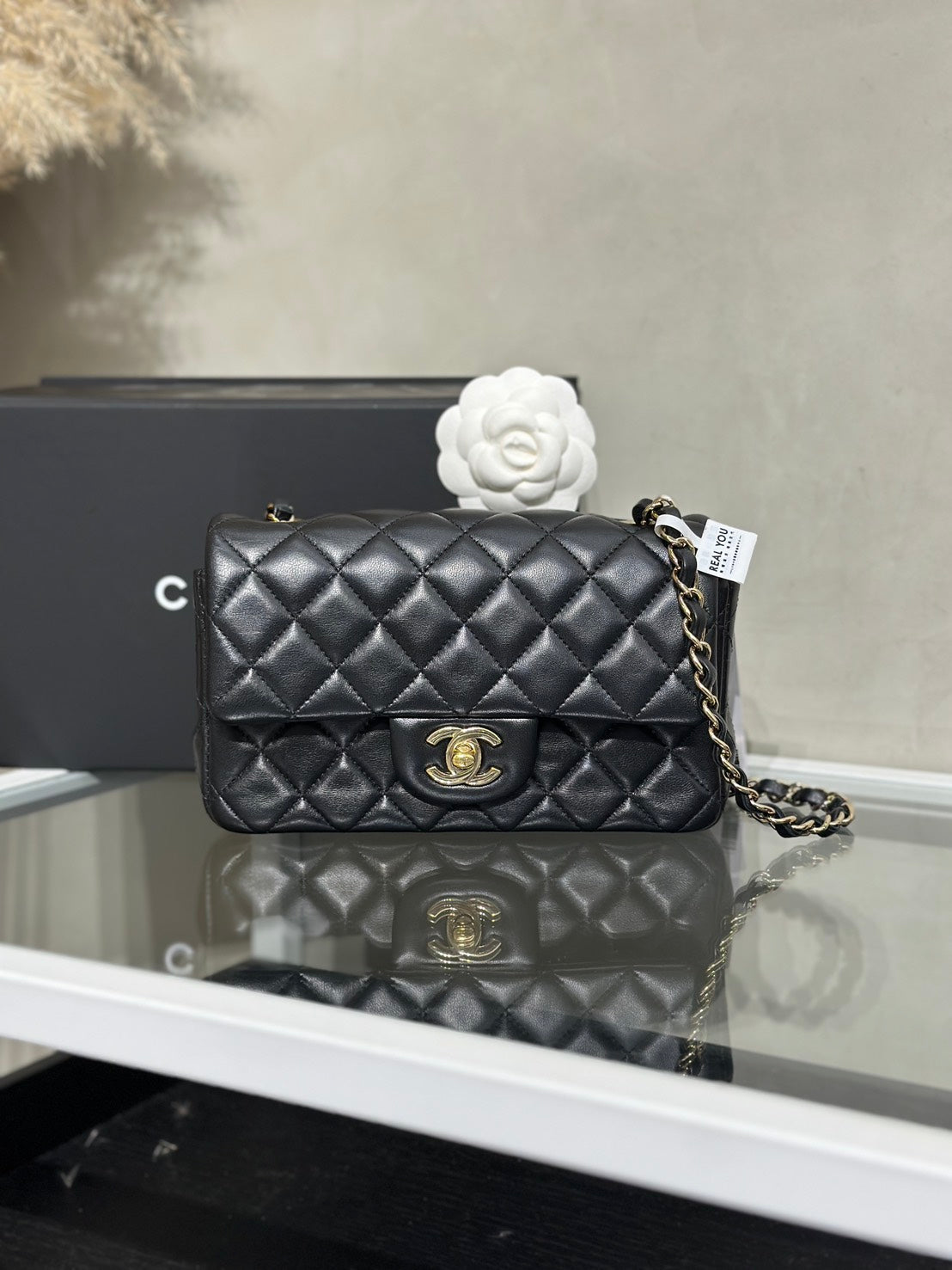 CHANEL 經典口蓋包Mini CF20 - 黑金