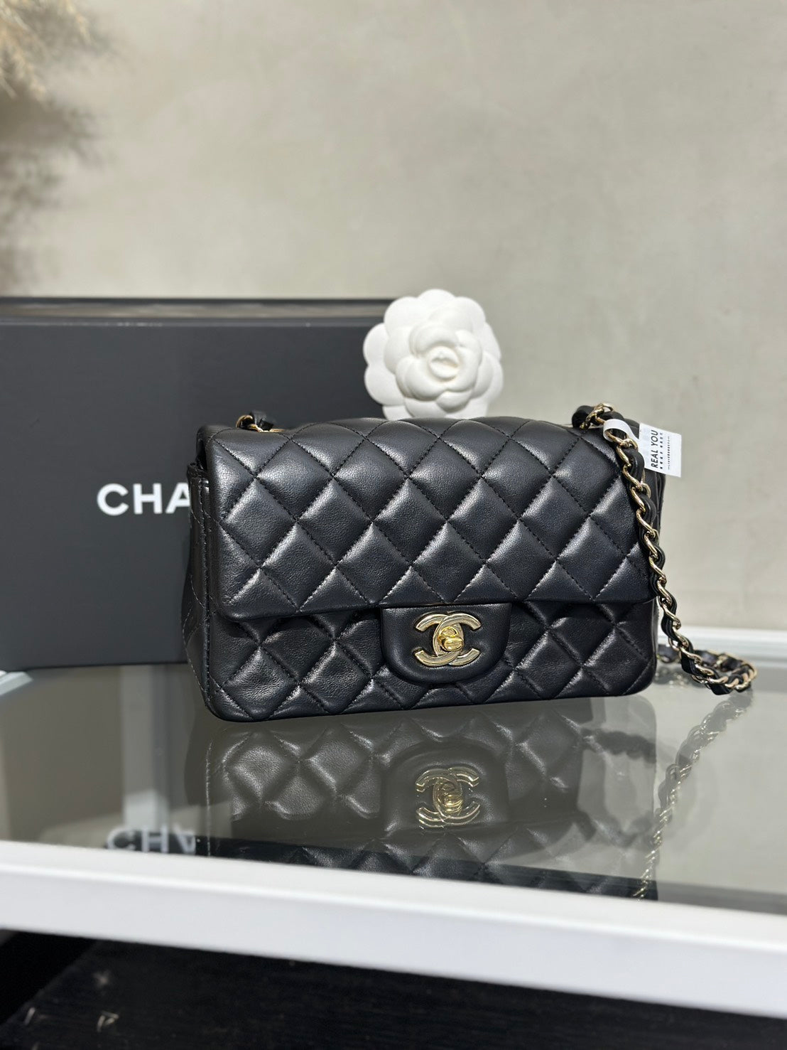 CHANEL 經典口蓋包Mini CF20 - 黑金