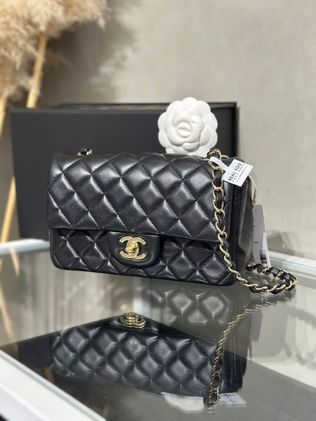 CHANEL 經典口蓋包Mini CF20 - 黑金