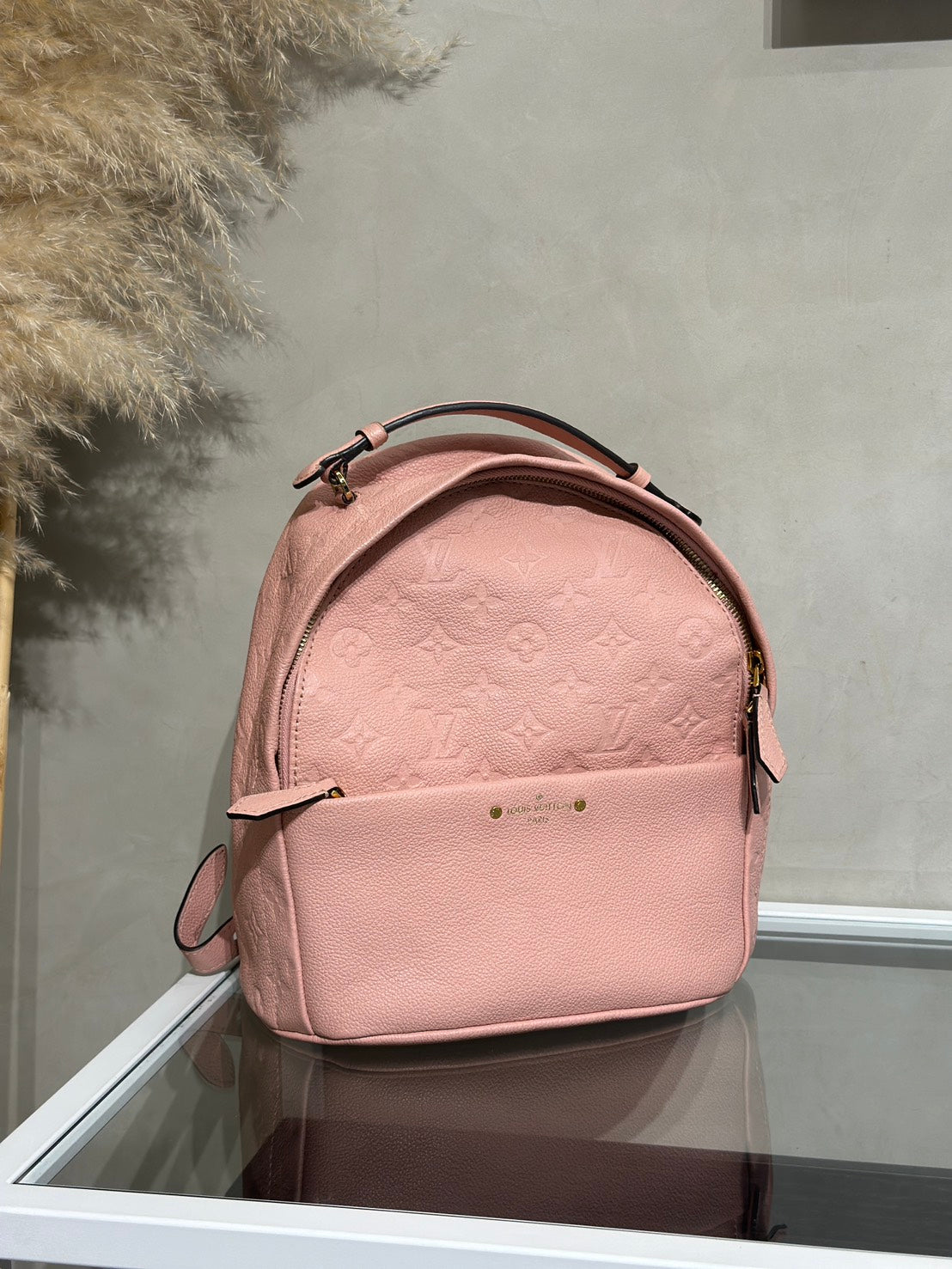 LOUIS VUITTON 壓紋牛皮後背包 - 粉