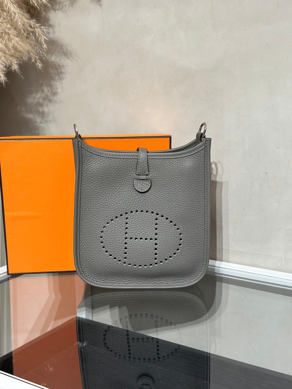 HERMES Mini Evelyne - Gris Meyer 0L 積雨雲灰銀 U