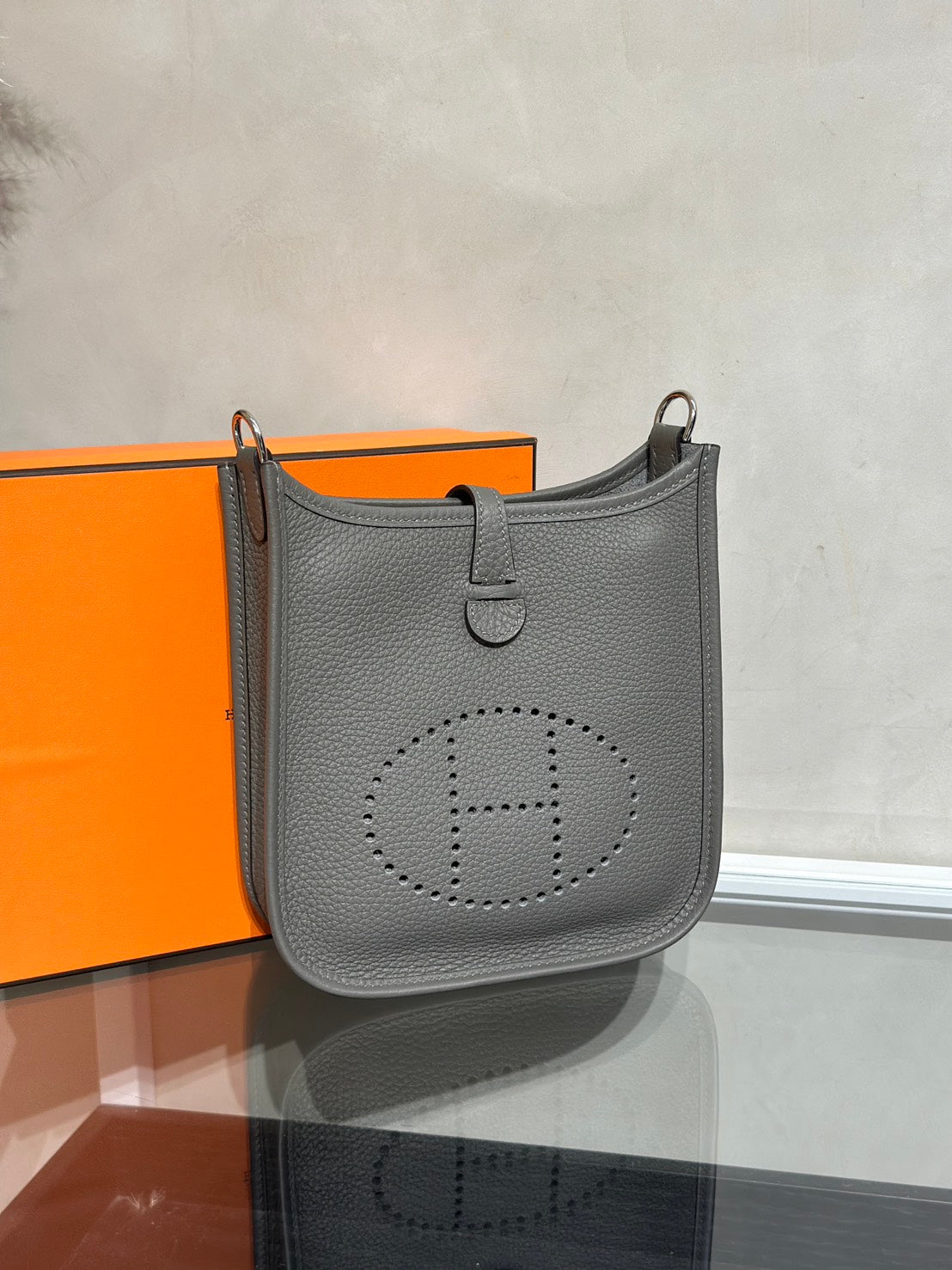 HERMES Mini Evelyne - Gris Meyer 0L 積雨雲灰銀 U