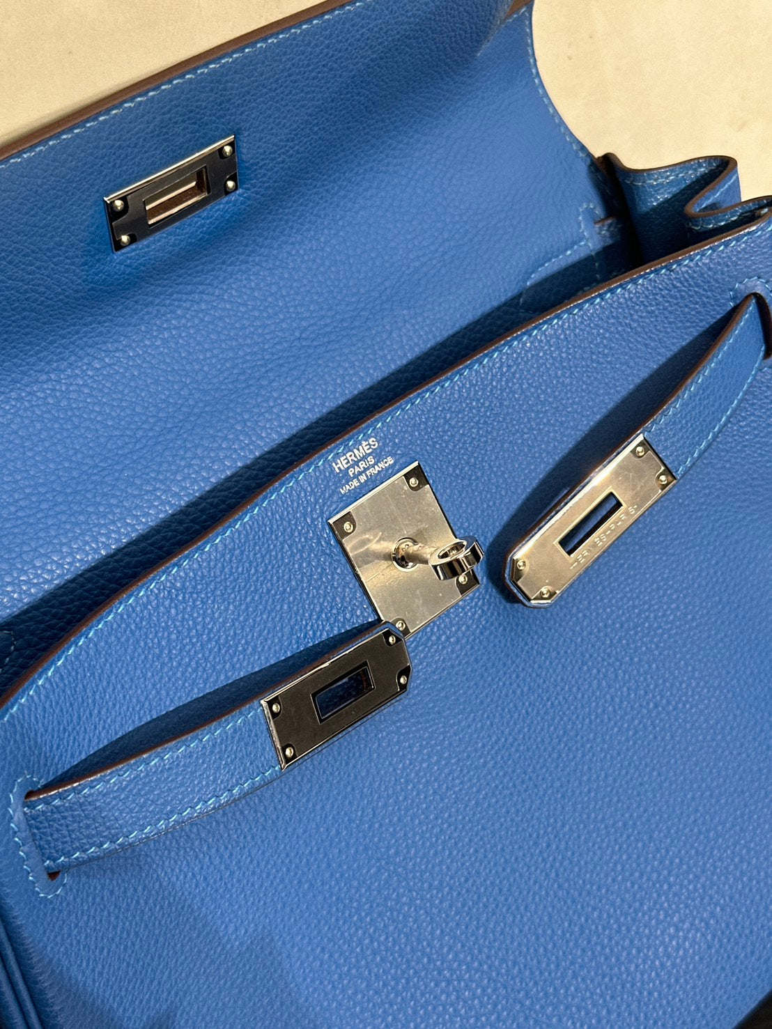 HERMES Kelly 28 - Bleu Zellige I7 琉璃藍銀 🄾