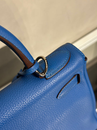HERMES Kelly 28 - Bleu Zellige I7 琉璃藍銀 🄾