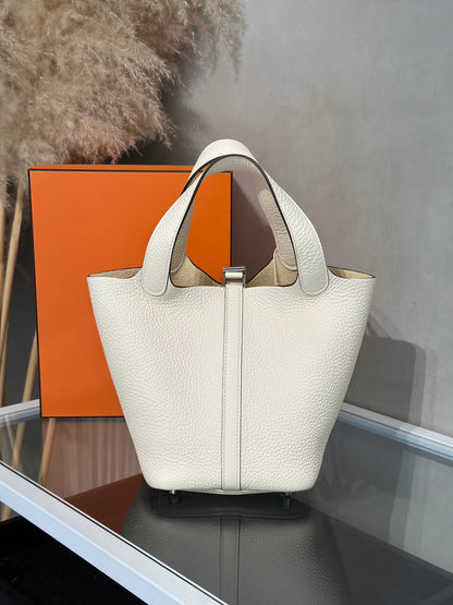 HERMES Picotin 18 - Nata I2 奶油白銀 U