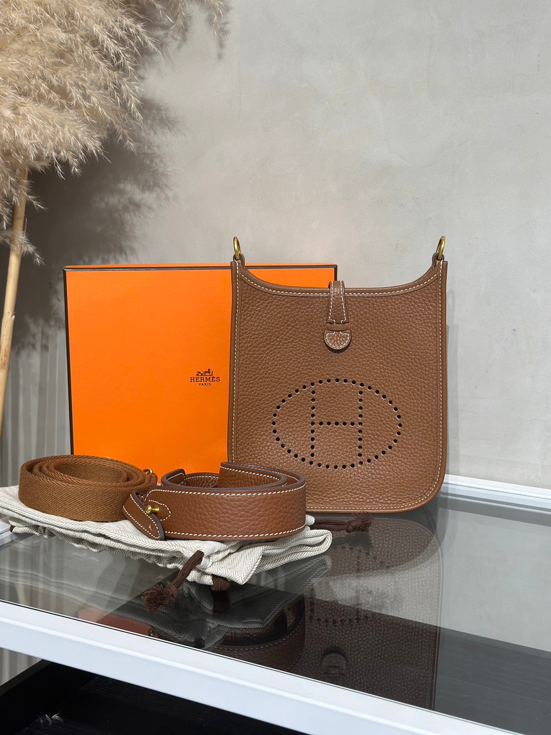 HERMES Mini Evelyne - Gold 37 金棕金 W