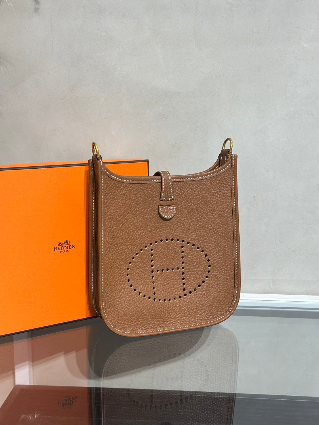 HERMES Mini Evelyne - Gold 37 金棕金 W