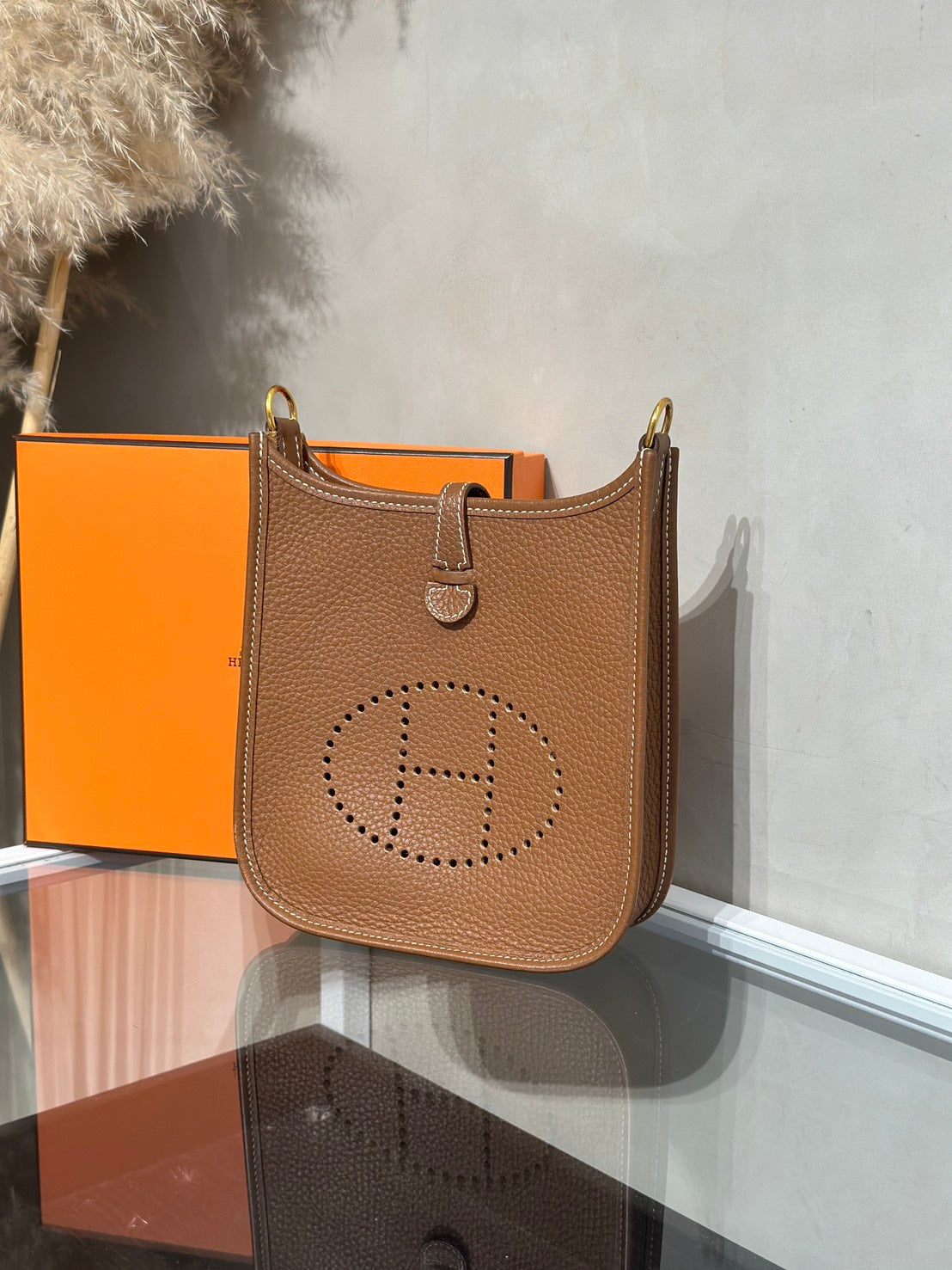 HERMES Mini Evelyne - Gold 37 金棕金 W