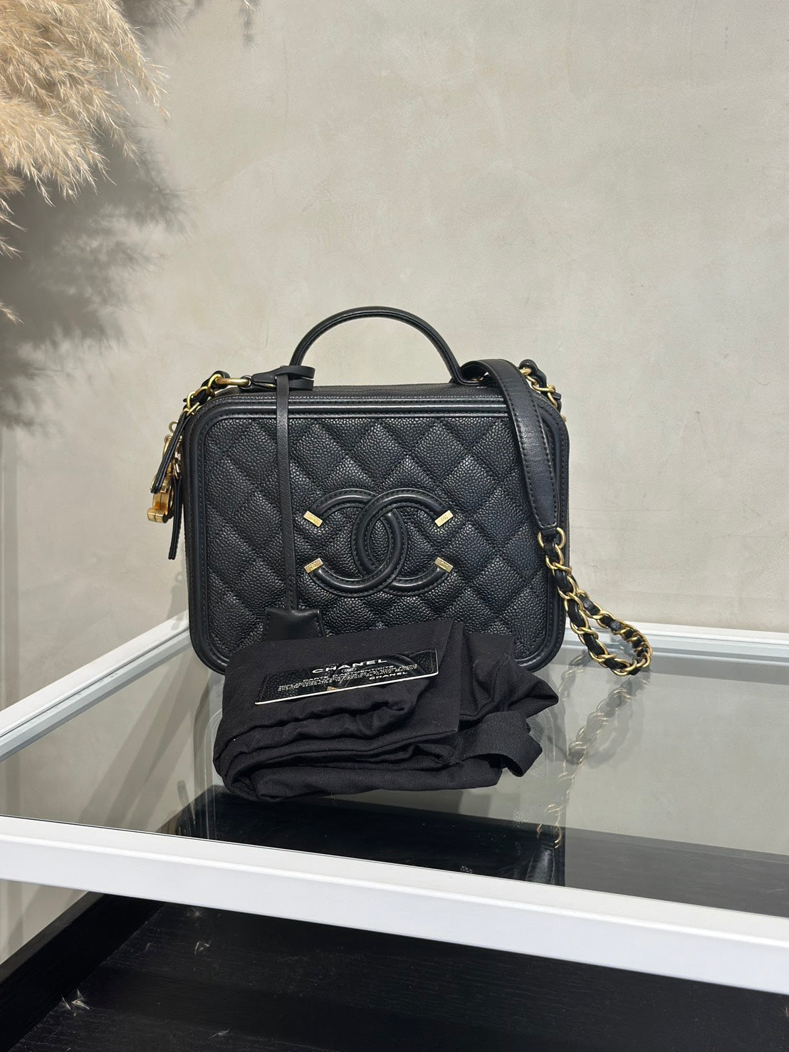 CHANEL Vanity Case相機包 - 中號黑金26開