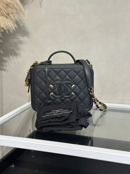 CHANEL Vanity Case相機包 - 中號黑金26開