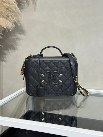 CHANEL Vanity Case相機包 - 中號黑金26開
