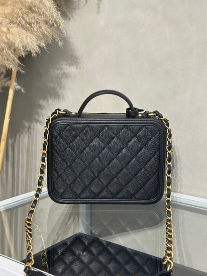 CHANEL Vanity Case相機包 - 中號黑金26開