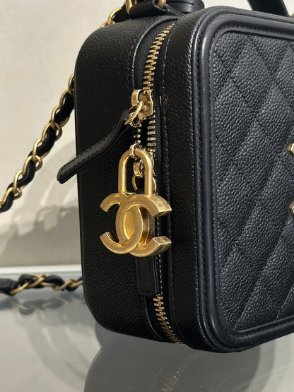 CHANEL Vanity Case相機包 - 中號黑金26開