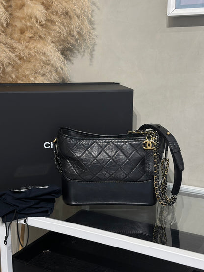 CHANEL 雙鍊條流浪包 - 新中號黑31開