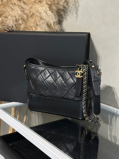 CHANEL 雙鍊條流浪包 - 新中號黑31開