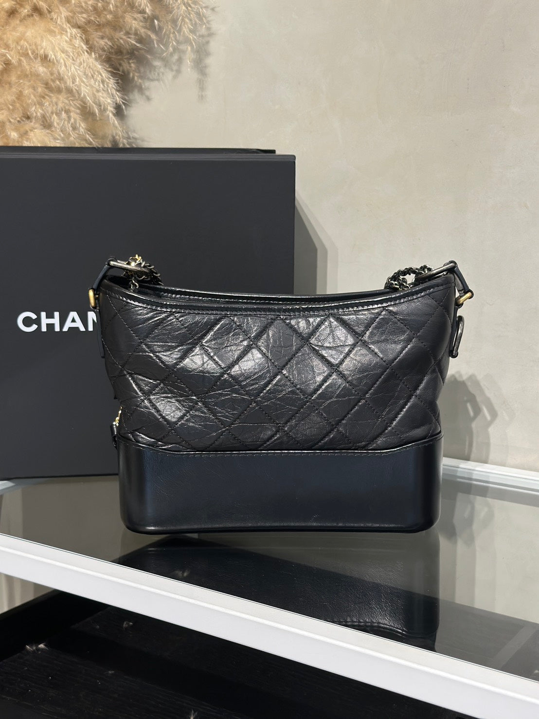 CHANEL 雙鍊條流浪包 - 新中號黑31開