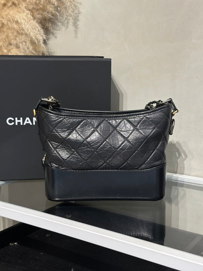 CHANEL 雙鍊條流浪包 - 新中號黑31開