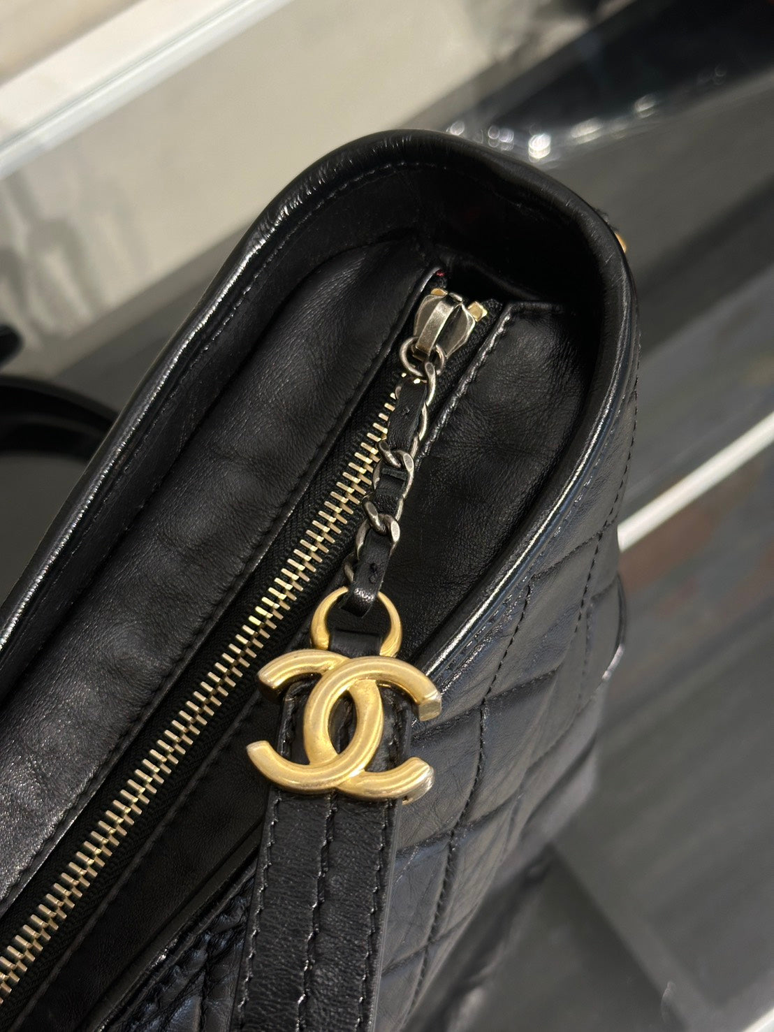 CHANEL 雙鍊條流浪包 - 新中號黑31開
