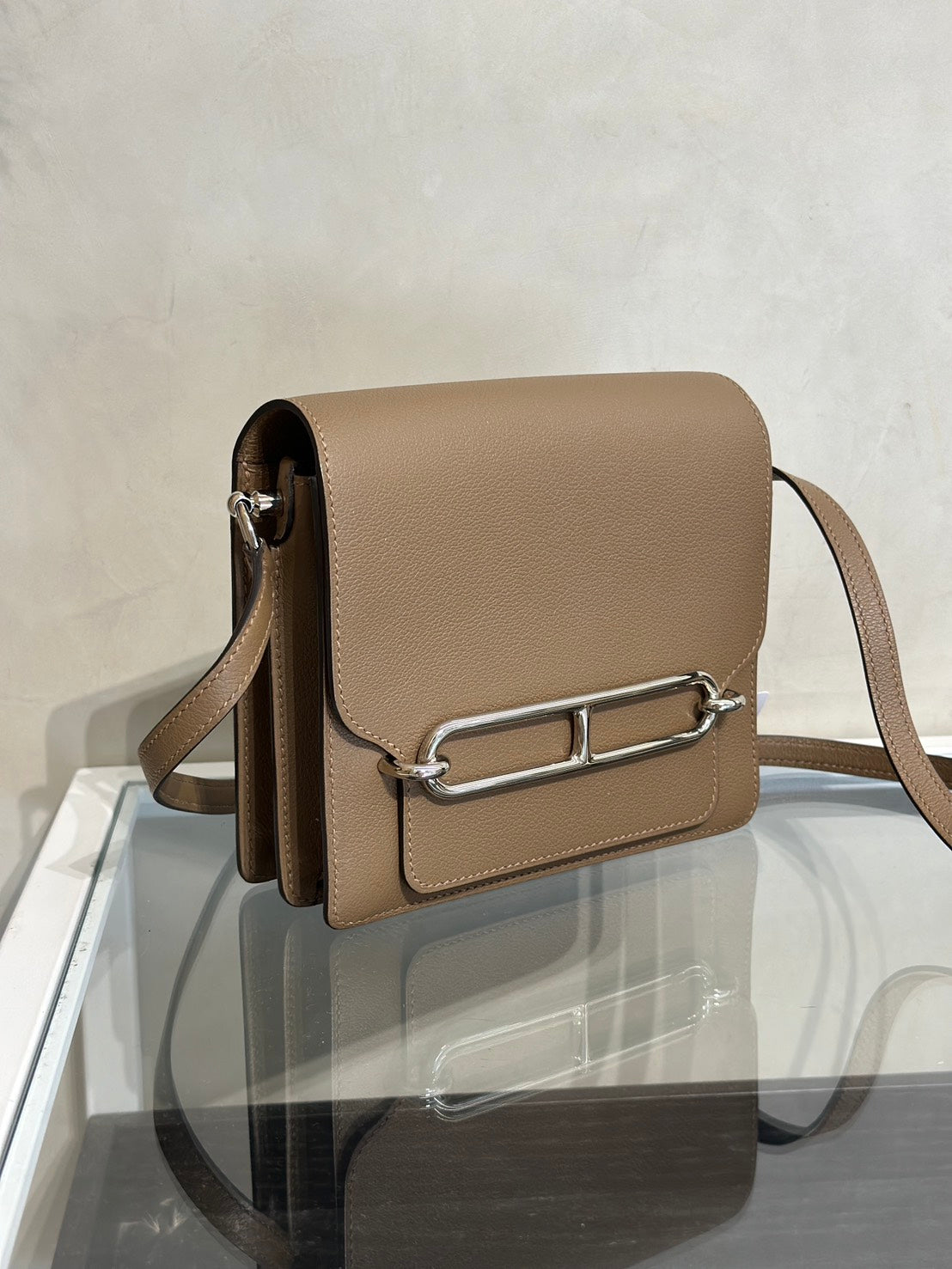 HERMES Mini Roulis - Beige De Weimar D0 威瑪犬銀拚藍 D
