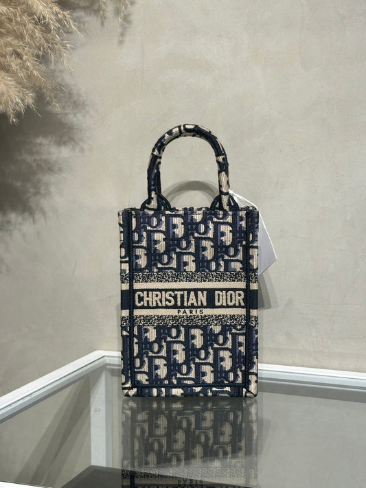 DIOR Oblique Mini Tote斜背小包 - 深藍