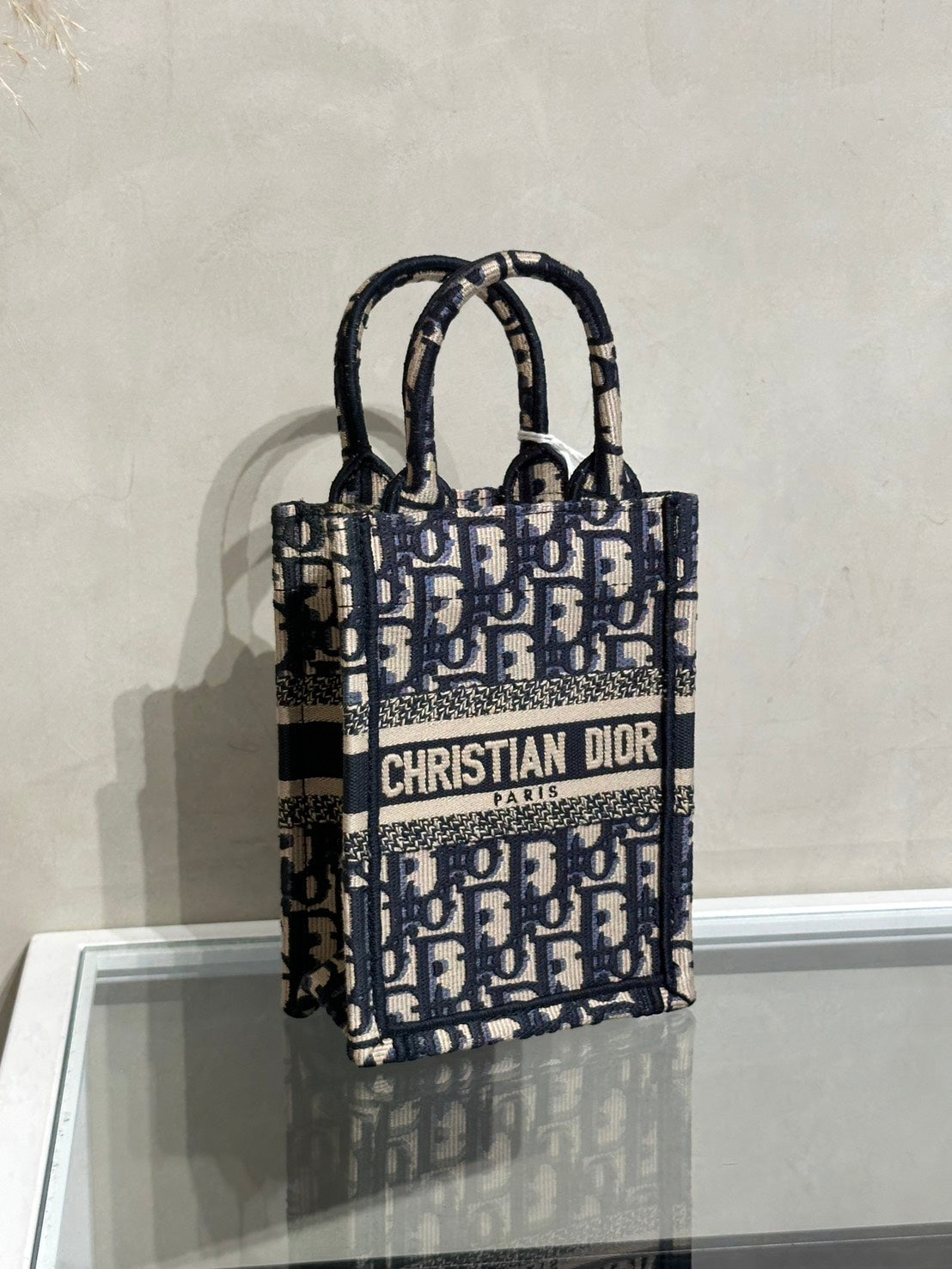 DIOR Oblique Mini Tote斜背小包 - 深藍