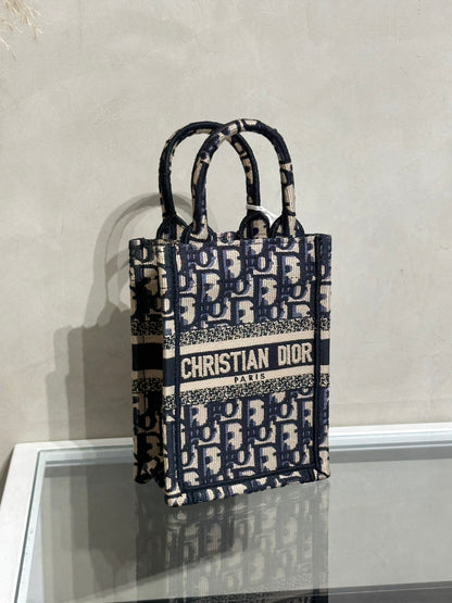 DIOR Oblique Mini Tote斜背小包 - 深藍