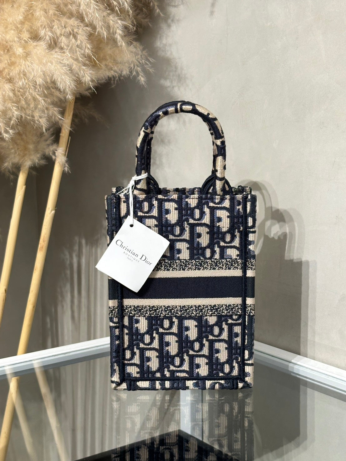 DIOR Oblique Mini Tote斜背小包 - 深藍