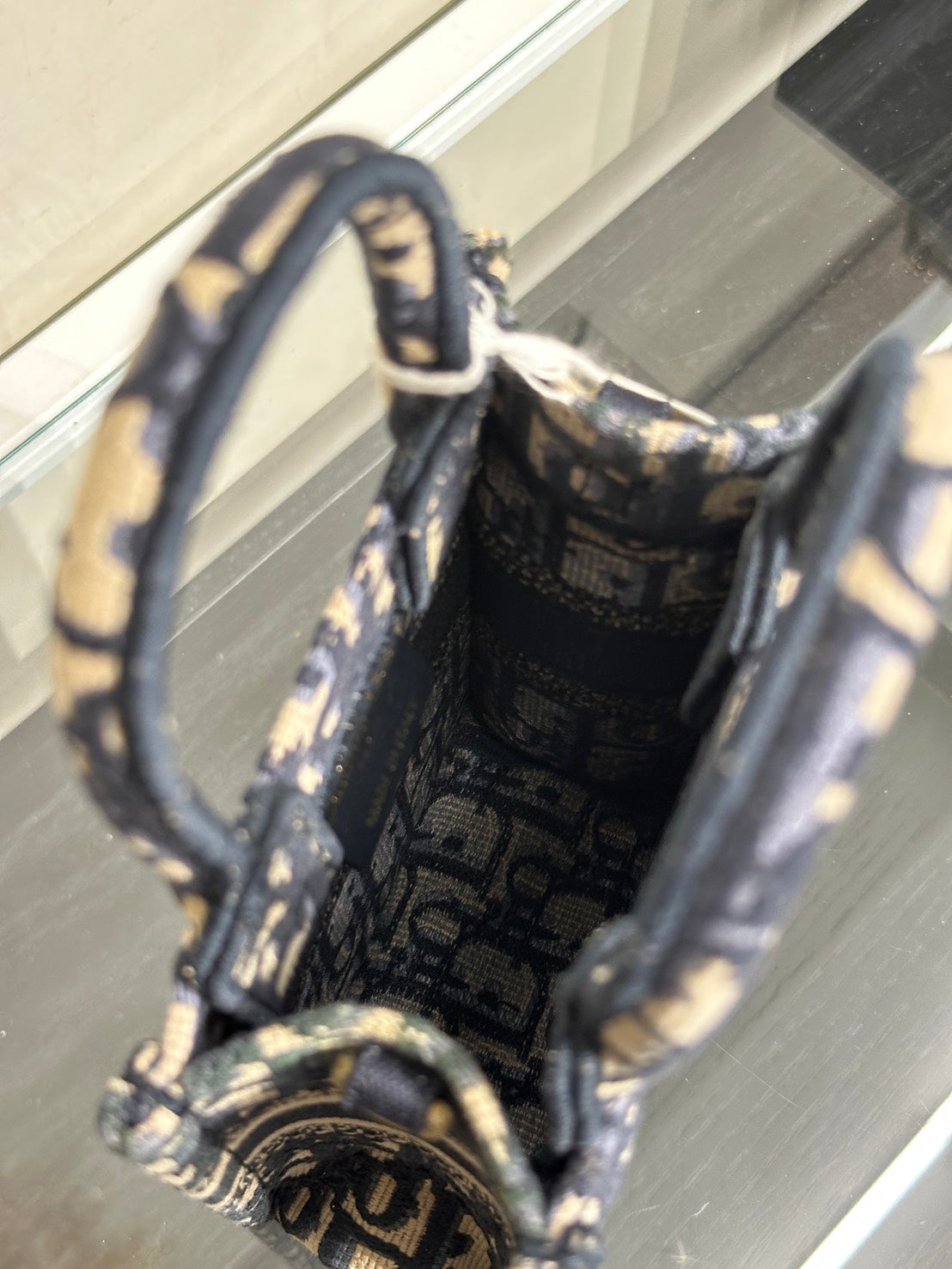 DIOR Oblique Mini Tote斜背小包 - 深藍