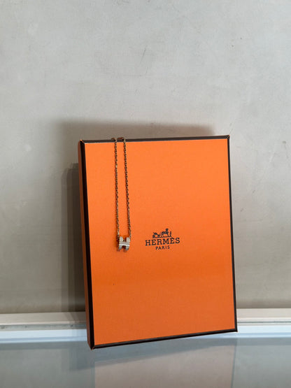 HERMES Mini Pop H項鍊 - 奶茶金