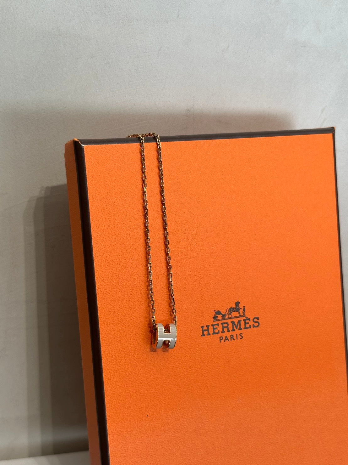 HERMES Mini Pop H項鍊 - 奶茶金