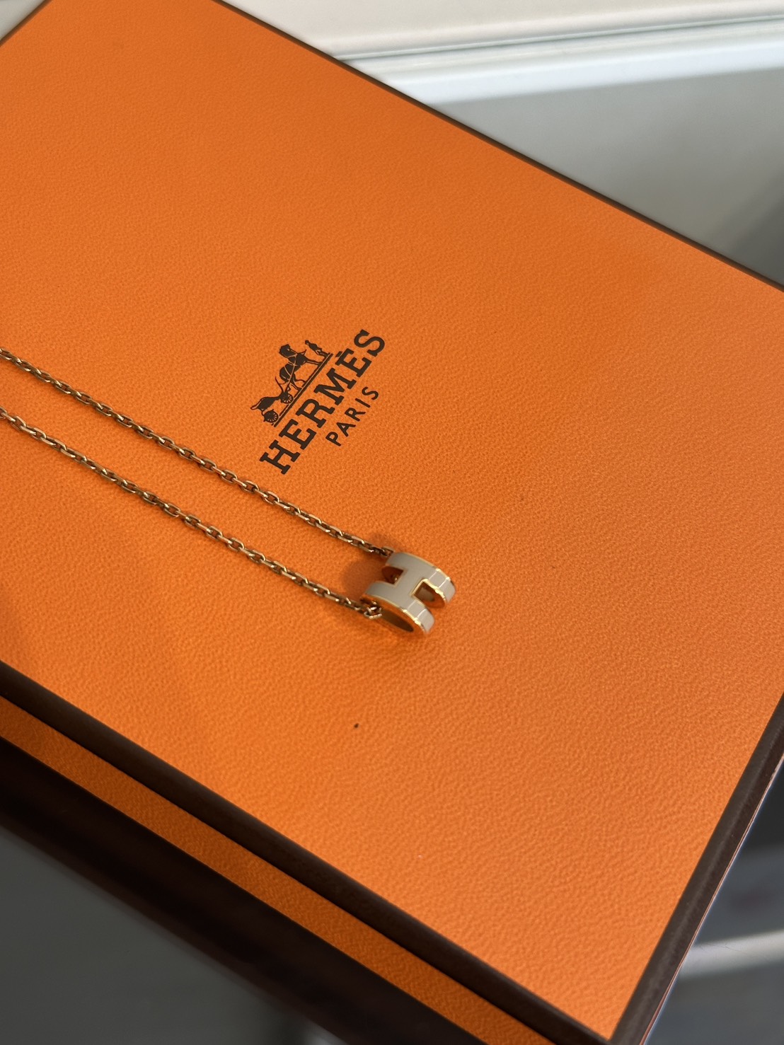 HERMES Mini Pop H項鍊 - 奶茶金