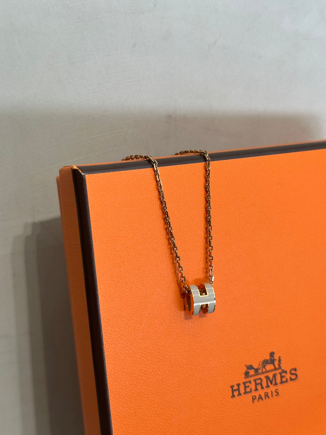 HERMES Mini Pop H項鍊 - 奶茶金