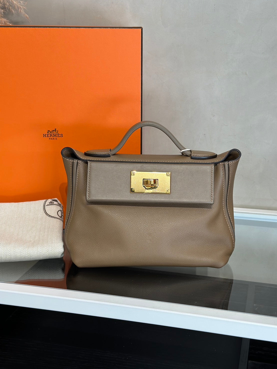 HERMES Mini 24/24 - Beige De Weimar D0 威瑪犬米金拚色 Z