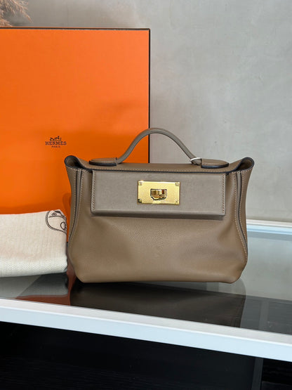 HERMES Mini 24/24 - Beige De Weimar D0 威瑪犬米金拚色 Z