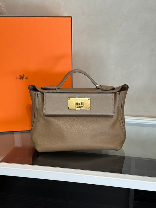 HERMES Mini 24/24 - Beige De Weimar D0 威瑪犬米金拚色 Z
